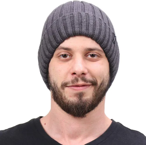 Miniatura 2 de CAMOLAND Gorro de punto de lana de lana de lana para hombre