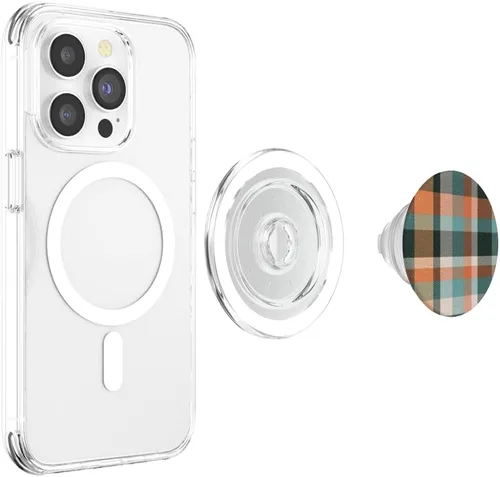 Miniatura 4 de Tema de cuadros de otoño PopSockets MagSafe PopGrip con tema de calabaza de otoño para iPhone