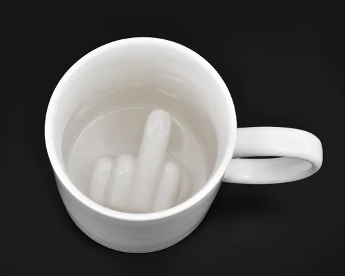Miniatura 3 de DS. DISTINCTIVE STYLE Taza De Café De Dedo Medio De Cerámica 350 Mililitros Taza De Café Divertida Taza De Té Con El Dedo Medio En El