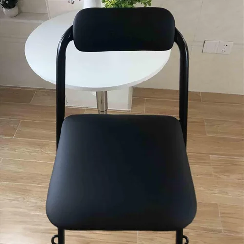 Miniatura 6 de Silla de bar plegable de 26 pulgadas, 28 pulgadas, 30 pulgadas, taburete de bar plegable con respaldo, taburete de bar de desayuno con placa