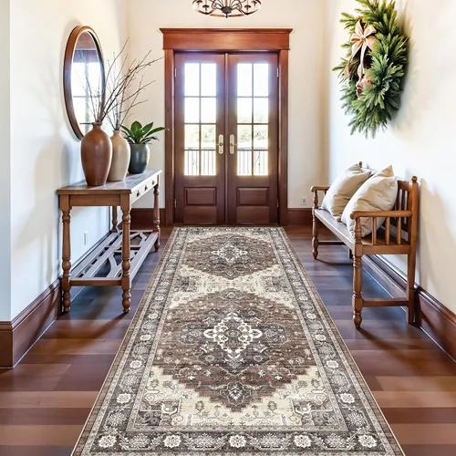 Miniatura 58 de HY HAO YUN LAI Alfombras antideslizantes para pasillos, alfombra lavable para pasillo, alfombra larga ultra suave para cocina, alfombras de acento