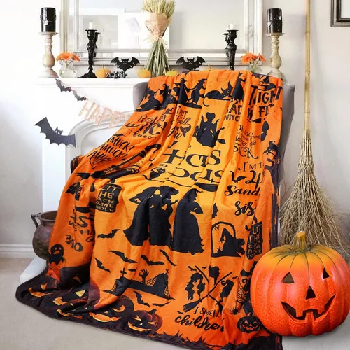 Miniatura 2 de Metawu Manta de bruja de Halloween para mujer, manta de franela de vellón para sofá, cama, silla, decoración de Halloween, manta de 50 x 60 pulgadas
