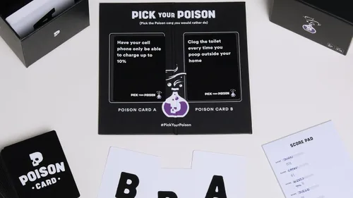 Miniatura 4 de Juego de fiesta Pick Your Poison + Set de expansión familiar - El juego de cartas “¿Qué preferirías hacer?” para fiestas de regalos blancos, regalos