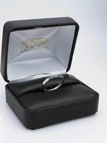 Miniatura 153 de Dazzlingrock Collection Anillo de boda redondo de 5 piedras preciosas o diamantes para mujer en oro macizo de 10 K/14 K/18 K