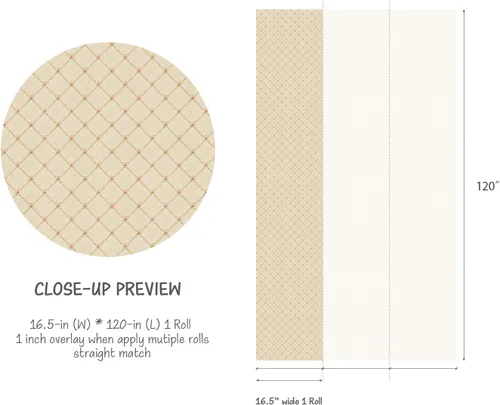 Miniatura 5 de RollsRolla Papel tapiz a cuadros florales para despegar y pegar, color beige cálido, estilo rústico con delicadas flores rosadas, papel tapiz apto