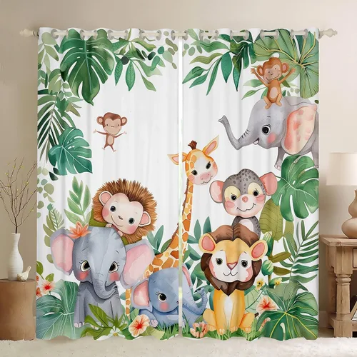 Miniatura 13 de Erosebridal Cortinas y cortinas ligeras de mariposas azules para niños y niñas, hojas de eucalipto para sala de estar, dormitorio, jardín, vida Azul
