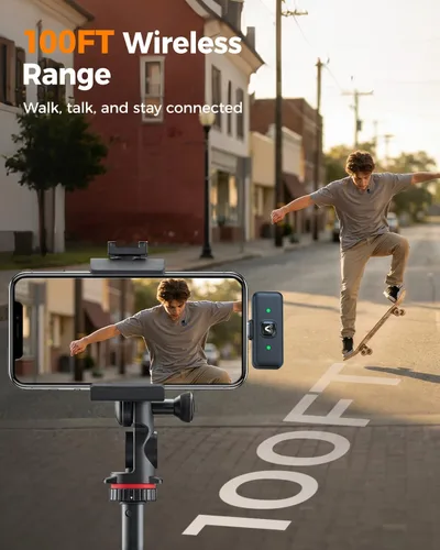 Miniatura 5 de SX29 Micrófono Lavalier inalámbrico para iPhone 17/16/15 y Android, mini micrófono USB-C Plug & Play, reducción de ruido AI, micrófono magnético