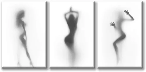 Miniatura 9 de Arte de pared para decoración de baño, 3 piezas, arte de pared en blanco y negro, pósteres sexys, impresión en lienzo, pintura de silueta nebulosa