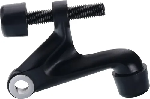 Miniatura 2 de Paquete de 2 topes de puerta con pasador de bisagra, accesorios ajustables de alta resistencia, 2-3/8 x 15/16 pulgadas, negro mate con puntas