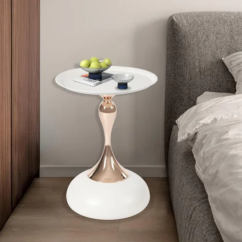 Miniatura 2 de Simple Modern Round Small Drink Mesa, todo el material del metal - Negro