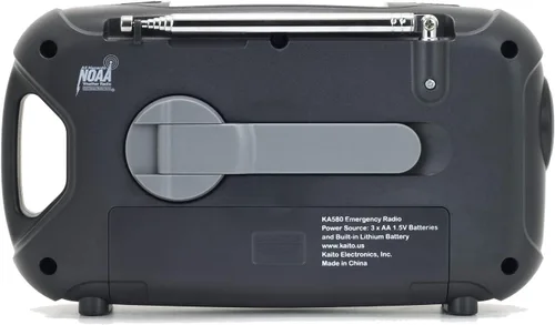 Miniatura 3 de Kaito Radio de emergencia KA580 Digital Solar Dynamo Crank Wind Up AM/FM y NOAA receptor de radio meteorológico con alerta en tiempo real, Negro