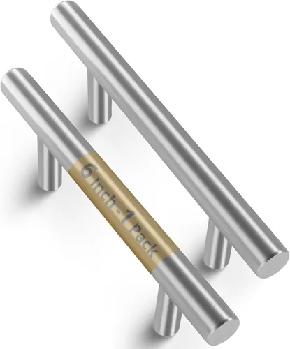 Mega Handles Paquete de 1 tirador I de 6 pulgadas, tiradores de acero inoxidable para tiradores de gabinete, ideales para cajones de cocina,
