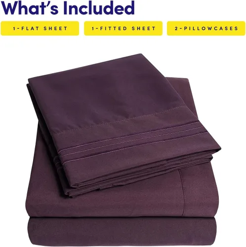 Miniatura 166 de 1500 Supreme Collection - Juego de sábanas y fundas de almohada para colchón, extrasuaves, correas elásticas en las esquinas, sábanas de bolsillo