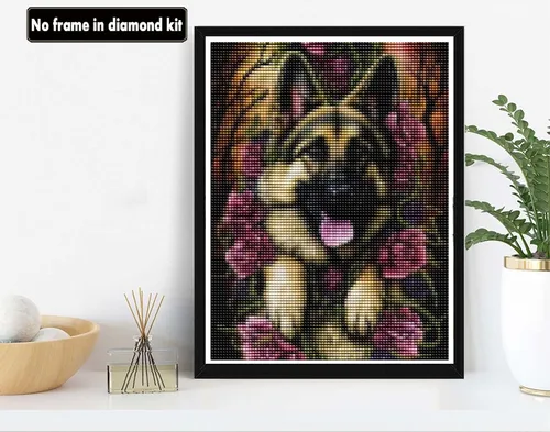 Miniatura 2 de VAIIEYO Kits de arte de diamantes 5D para perros adultos, pintura de diamante, cachorro de animales, pintura por números, lienzo redondo de Perro-21