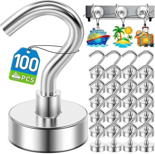 Miniatura 14 de Paquete de 12 ganchos magnéticos para cabañas de crucero 2026, vacaciones en la playa, 30 libras, imán resistente con gancho, ganchos magnéticos