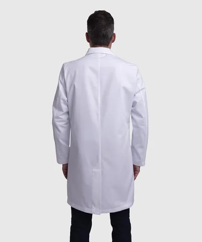Miniatura 2 de Dr. James Abrigo de laboratorio profesional para hombre, ajuste a medida, cierre de cuatro botones, múltiples bolsillos, blanco, 39 pulgadas de largo