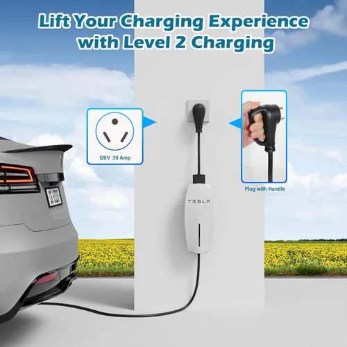 Miniatura 4 de HiFind NEMA TT-30 - Enchufe adaptador para cargador móvil Tesla Gen 2 de 1 pie con mango de agarre, enchufe generador TT-30P a cable adaptador móvil