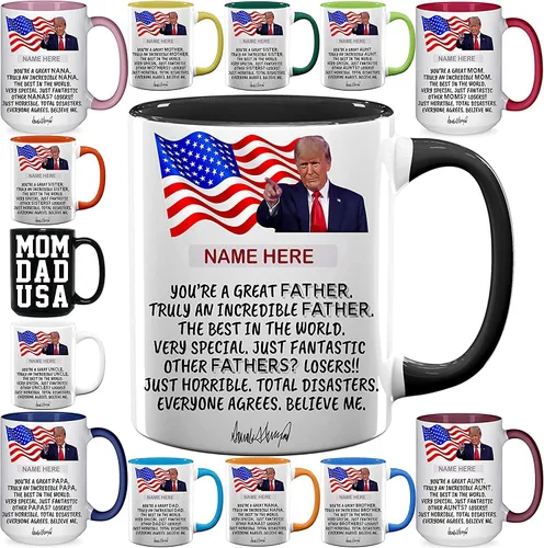 Miniatura 7 de Tazas de café personalizadas para el Día del Padre, tazas personalizadas para el Día de la Madre, regalo para mamá, papá, abuela, abuelo, 11 y 15