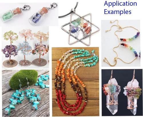 Miniatura 6 de Adabele Cuentas sueltas de gemas de cristal natural Chrysocolla de 15 pulgadas, con agujero perforado, de forma libre, espaciadores de piedra