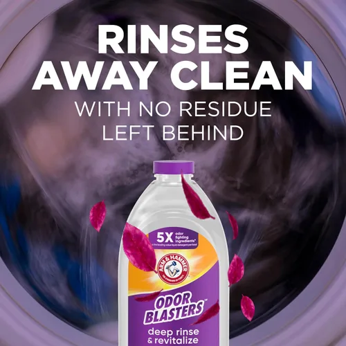 Miniatura 9 de ARM & HAMMER Odor Blasters Enjuague Profundo y Revitalizante para Telas, Aditivo para Lavandería, Elimina Sudor y Olores a Humedad, Aroma Fresh