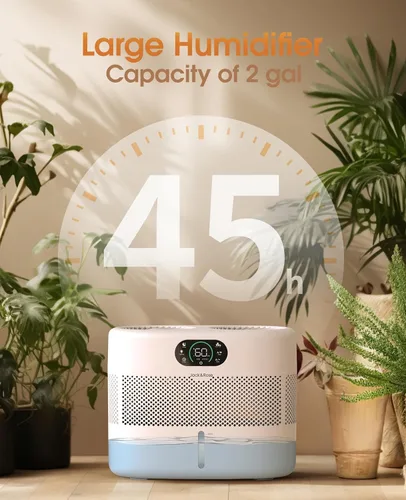 Miniatura 8 de Humidificador evaporativo de mecha reutilizable para dormitorio, humidificador silencioso y saludable para bebé, sin polvo blanco, humidificador