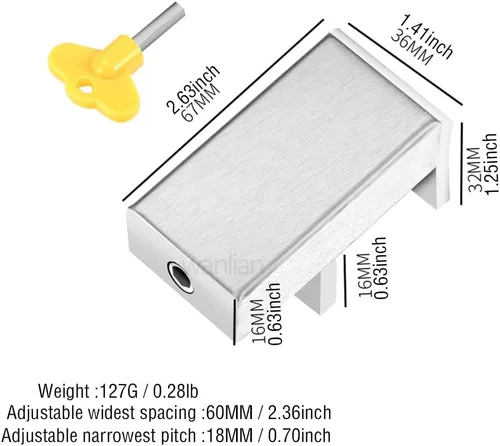 Miniatura 3 de WANLIAN Tapón de bloqueo de ventana de puerta ajustable grueso deslizante de seguridad antirrobo niños cerradura de seguridad infantil plástico