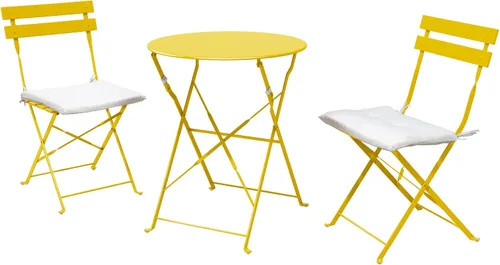 Miniatura 18 de Grand patio Juego de muebles plegables de 3 piezas para exteriores con marco de acero de primera calidad, diseño portátil para bistró y balcón Verde