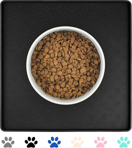 Miniatura 10 de Ptlom - Tapete para mascotas para perros y gatos, impermeable de silicona para cuencos de alimentación de mascotas para comida y agua, para perros