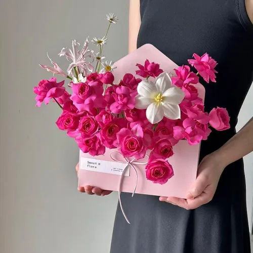 Miniatura 10 de BBJ WRAPS Caja de papel de envoltura de flores, cajas de embalaje de ramo de floristería para suministros de arreglos florales, 5 unidades, 7.9 x