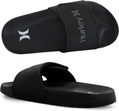 Hurley Naia - Sandalias de deslizar para niñas y niños, pantuflas de puesta fácil con correa ajustable, sandalias para niños para interior y