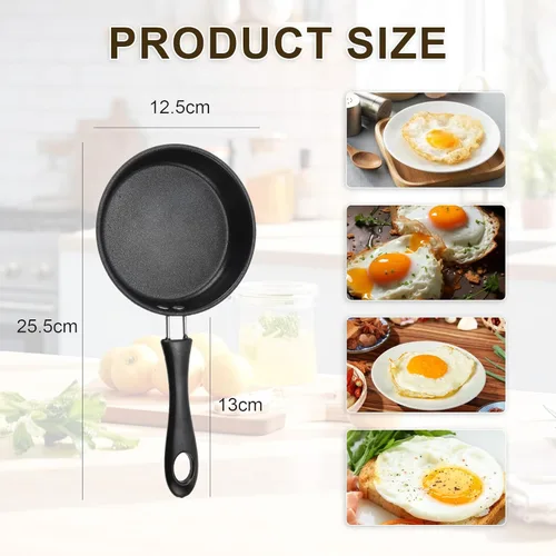 Miniatura 2 de Mini sartén antiadherente para huevos y tortillas, sartén individual de 4.7 pulgadas, infusión de diamante, sartén multiusos diseñada para huevos
