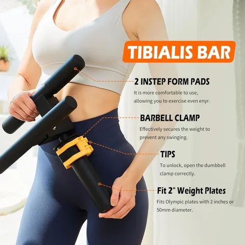 Miniatura 2 de Tibialis Trainer Tib Bar Raise Machine Equipo de ejercicio Entrenamiento de fuerza Rasgando músculos de la parte inferior de las piernas Amarillo