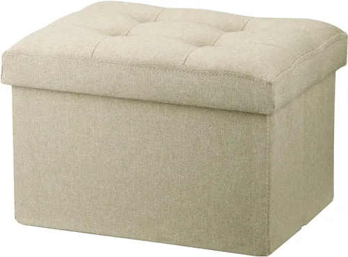 Miniatura 21 de LINMAGCO Taburete otomano plegable de almacenamiento, reposapiés de terciopelo con acolchado moderno otomano con almacenamiento para sala de estar