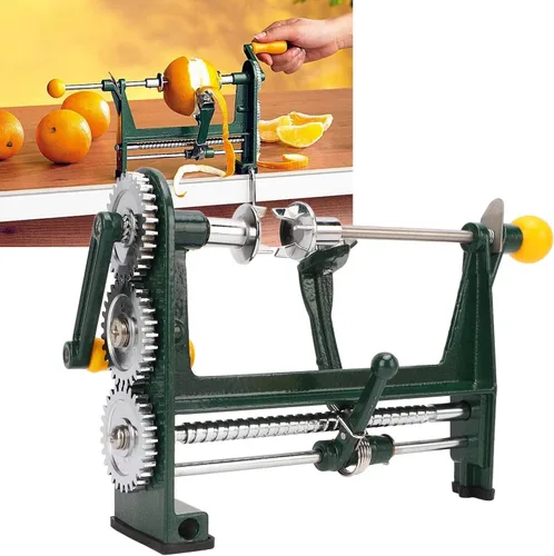 Miniatura 3 de Fdit Pelador de peras, pelador de frutas multifunción de acero inoxidable con abrazadera, para naranja, limón, pera, melocotón, patata