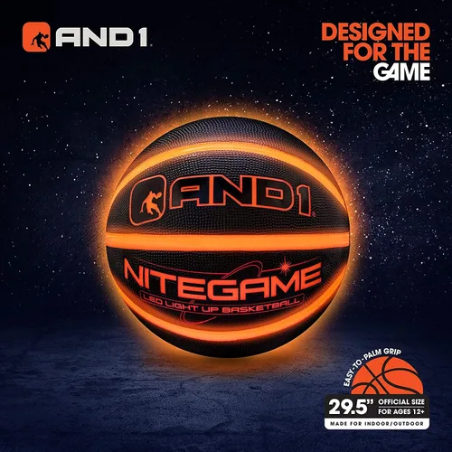 Miniatura 2 de AND1 Nitegame LED Light Up Basketball - Impact Activated Glow in The Dark - Regulation (29.5 inches), for Outdoor or Indoor, Sold Deflated