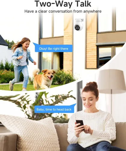 Miniatura 4 de Noorio Cámara de seguridad 2K para exteriores, panorámica/inclinación de 360°, cámara de conversación bidireccional con cable para vigilancia