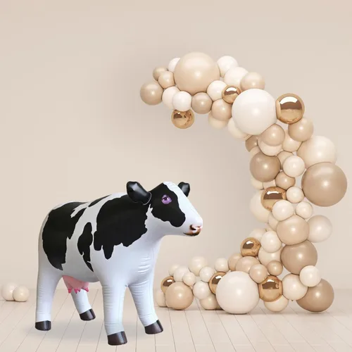 Miniatura 4 de Jet Creations Animal inflable de vaca para bebé de 37 pulgadas de largo, ideal para decoración de fiesta de piscina, cumpleaños, niños y adultos
