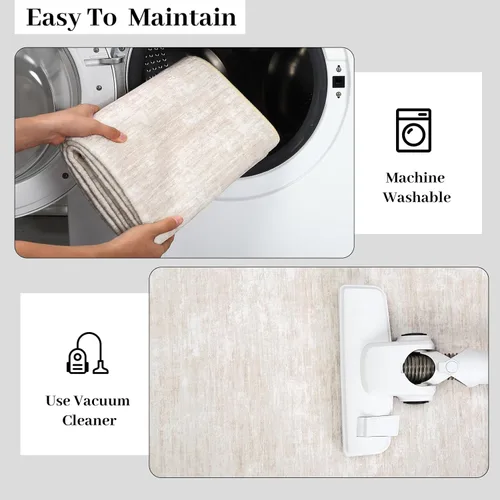 Miniatura 5 de RUGSREAL - Tapete pequeño de 2x3 con base de goma, resistente a las manchas, moderno, color liso, contemporáneo lavable, para la entrada, sala