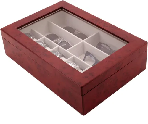 Miniatura 2 de Tech Swiss Valet - Bolígrafos de madera para gafas, relojes de joyería, 5 compartimentos extra grandes (Burlwood)