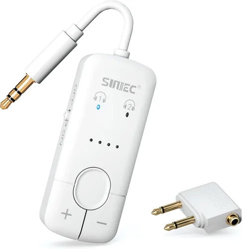 Miniatura 10 de Adaptador Bluetooth de avión para auriculares auriculares: transmisor inalámbrico adaptador de vuelo dongle para viajes de avión aerolínea
