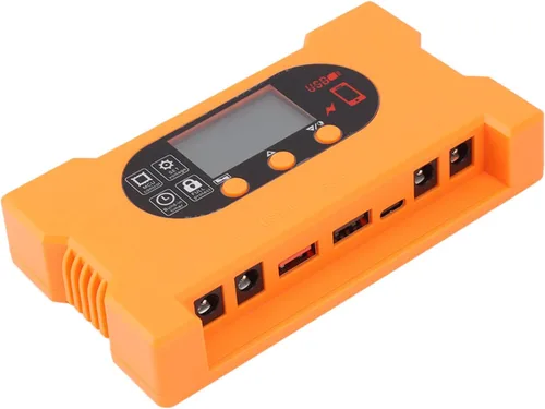 Miniatura 8 de Controlador de carga solar Dual USB tipo C de carga rápida Panel solar Regulador de batería Dc5521 Interfaz 12v/24v Adaptación automática (10A)