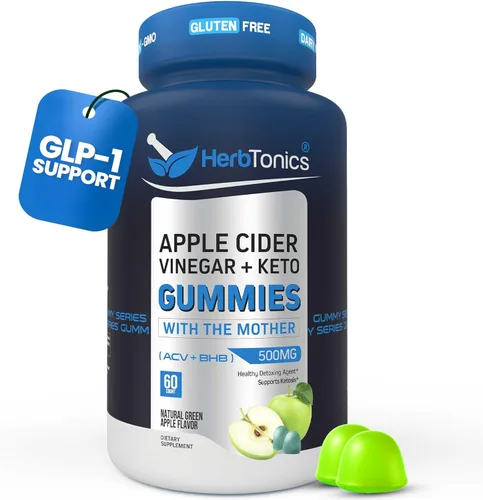 Miniatura 9 de Herbtonics Gomitas Keto de vinagre de sidra de manzana, apoyo a la digestión y la desintoxicación, fórmula avanzada BHB sin azúcar para apoyo