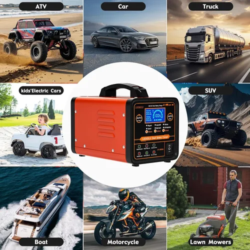 Miniatura 8 de Cargadores de batería de coche de 12 V/24 V resistentes, mantenedor de batería automático de 15 A con apagado automático, reparación, modo