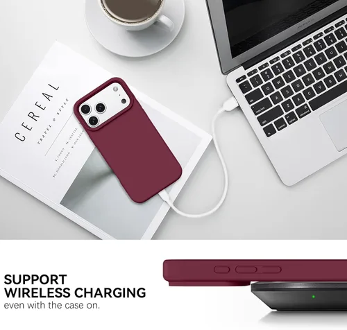 Miniatura 479 de GUAGUA Funda compatible con iPhone 17 Pro Max de 6.9 pulgadas, silicona líquida, goma de gel suave, delgada, forro de microfibra delgada