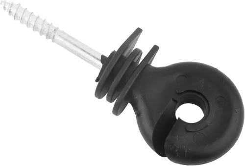 Miniatura 9 de 50 unidades/juego de aisladores eléctricos de cerca, aisladores de anillo de rosca negro, accesorios de sistema de rejilla de cercas eléctricas