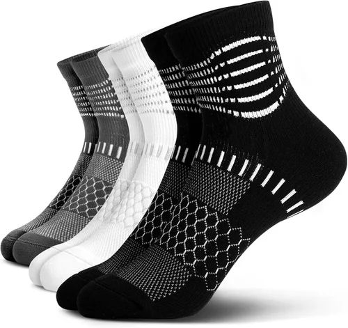 Miniatura 17 de IRAMY Calcetines de compresión de tobillo Coolmax para mujeres y hombres, calcetines que absorben la humedad, alivio de la fascitis plantar, 3/5