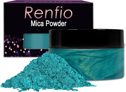 Miniatura 10 de Renfio Polvo de mica, polvo de mica de 60 colores para resina epoxi natural, pigmento de color, pigmento en polvo, botellas de 0.25 onzas, pigmentos