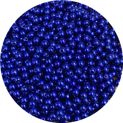 Miniatura 23 de 400 cuentas de perlas de satén de 0.315 pulgadas (0.315 in) redondas sueltas de plástico para hacer joyas, aretes, pulseras, collares, llaveros