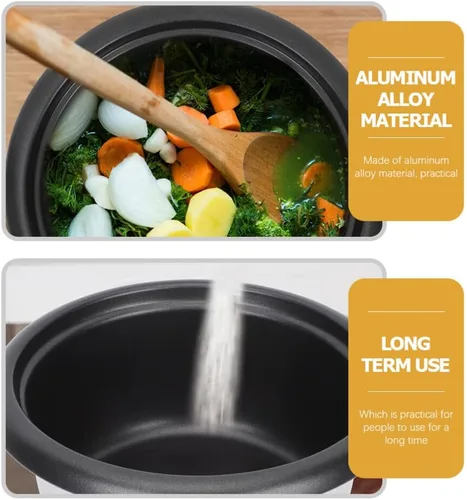 Miniatura 8 de Operitacx Olla de arrocera interior de 3 tazas/0.5L sin cocinar, olla de repuesto interior antiadherente compatible con olla arrocera de 1.5 L