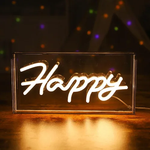 Miniatura 13 de Letrero de neón LED para fiesta, escritorio, dormitorio, hogar, cumpleaños, decoración artística con USB